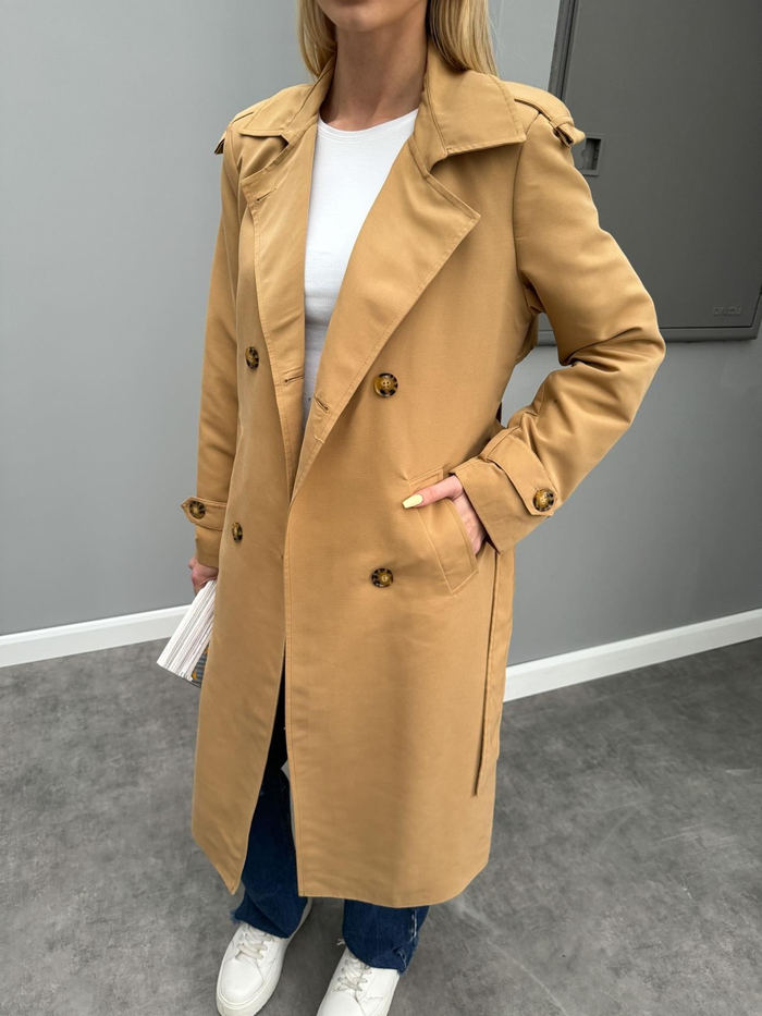 Oversize Klasik Kemerli Trench