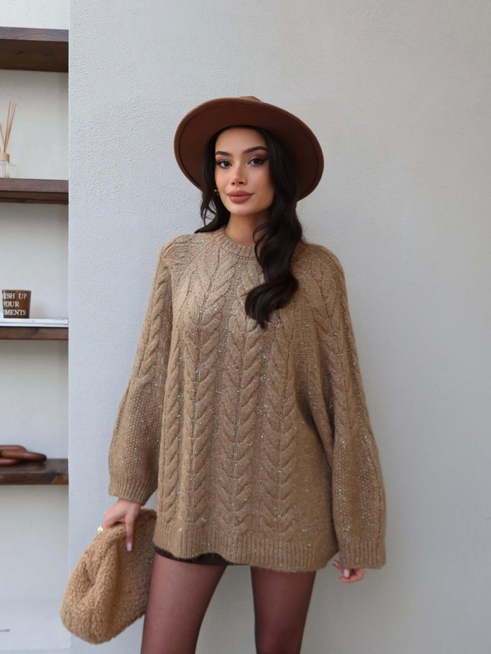 Oversize Simli Triko Kazak
