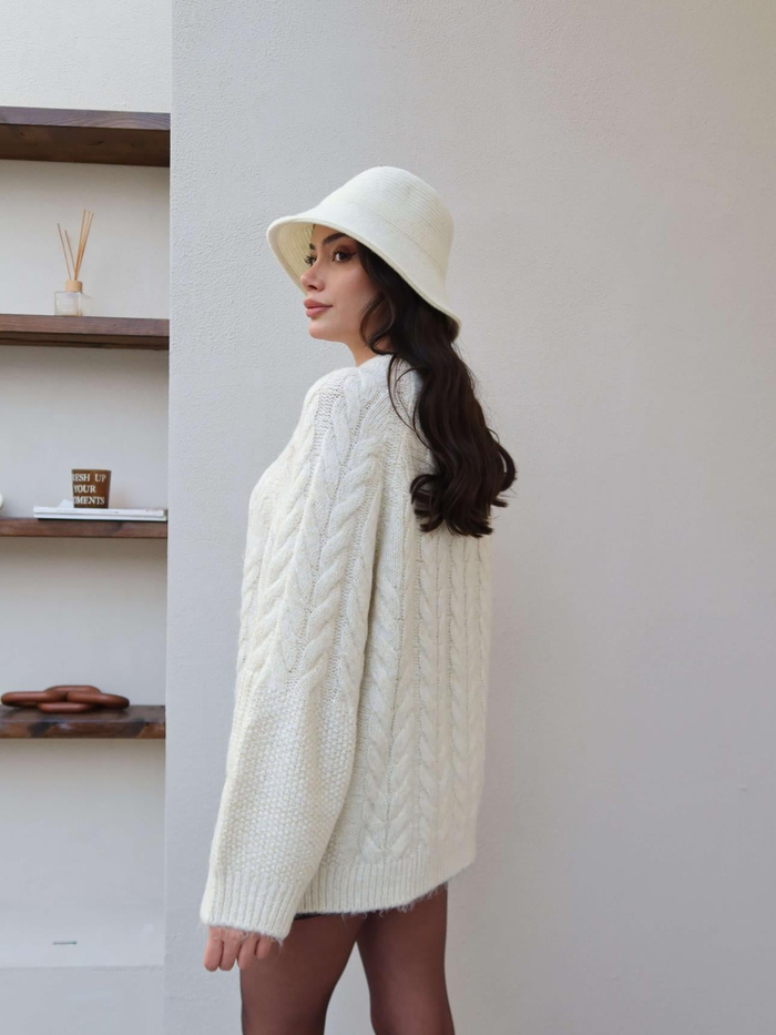 Oversize Simli Triko Kazak
