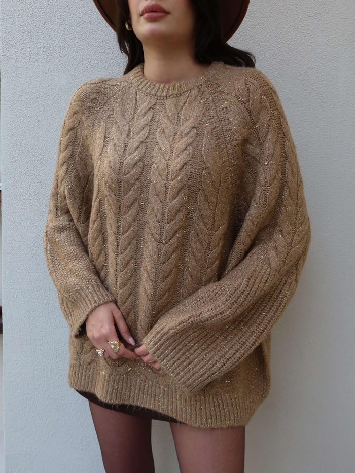 Oversize Simli Triko Kazak