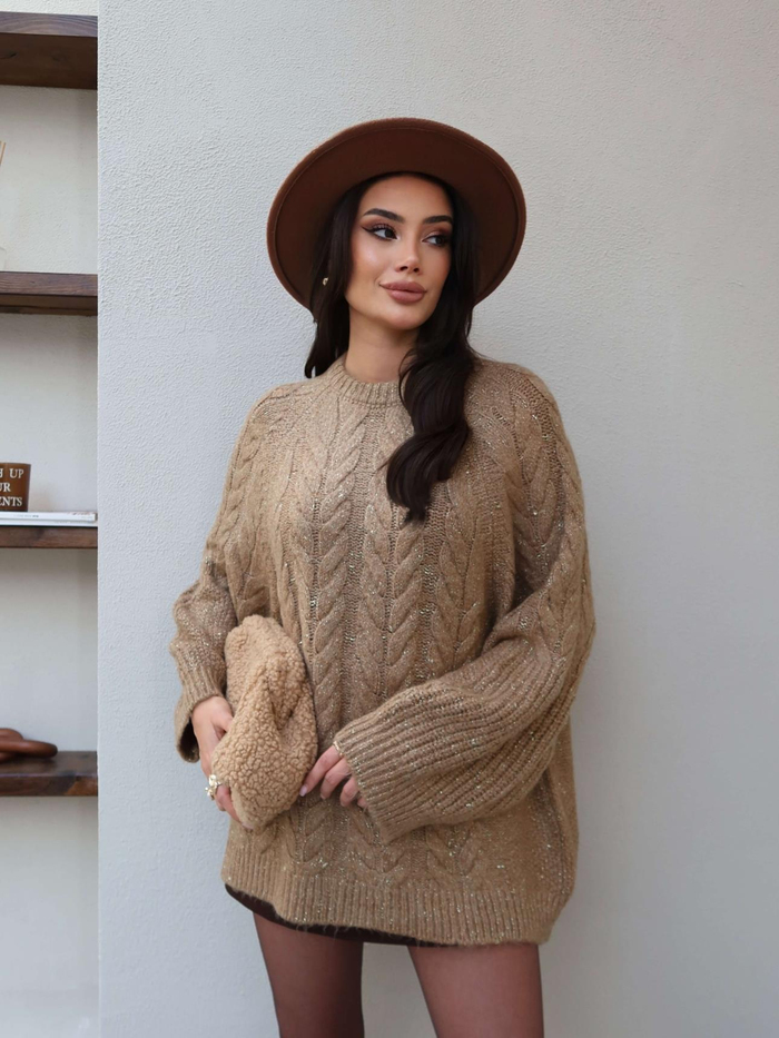 Oversize Simli Triko Kazak