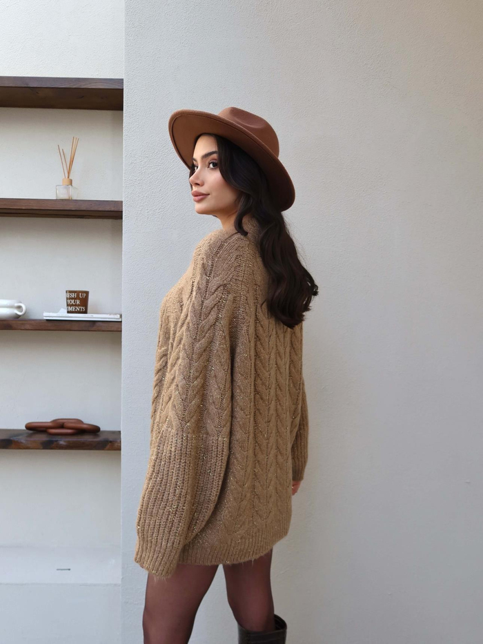 Oversize Simli Triko Kazak