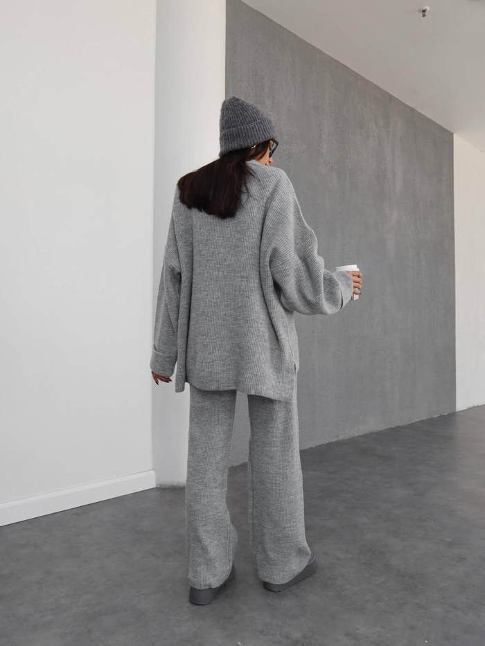 Oversize Triko Kazak Pantolon Takım