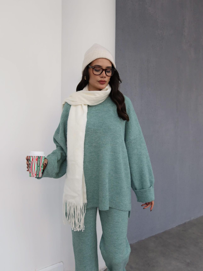 Oversize Triko Kazak Pantolon Takım