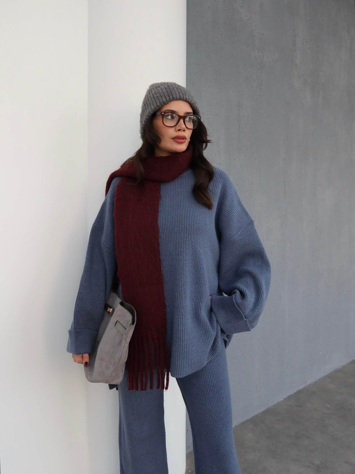 Oversize Triko Kazak Pantolon Takım