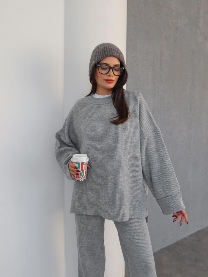 Oversize Triko Kazak Pantolon Takım