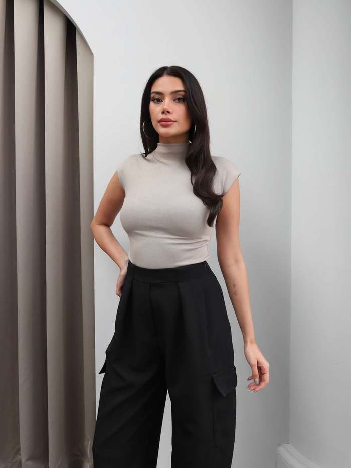 Paça Düğmeli Kargo Cep Pantolon