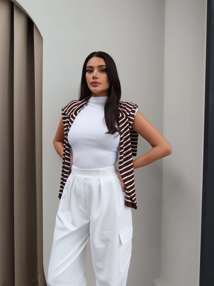Paça Düğmeli Kargo Cep Pantolon