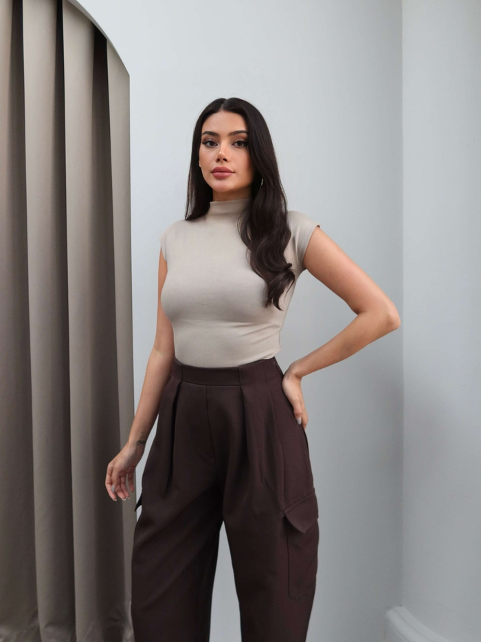 Paça Düğmeli Kargo Cep Pantolon