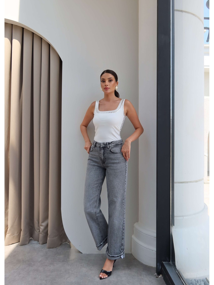 Paça Katlamalı Orj Jean