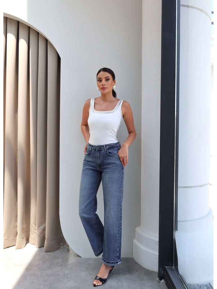 Paça Katlamalı Orj Jean