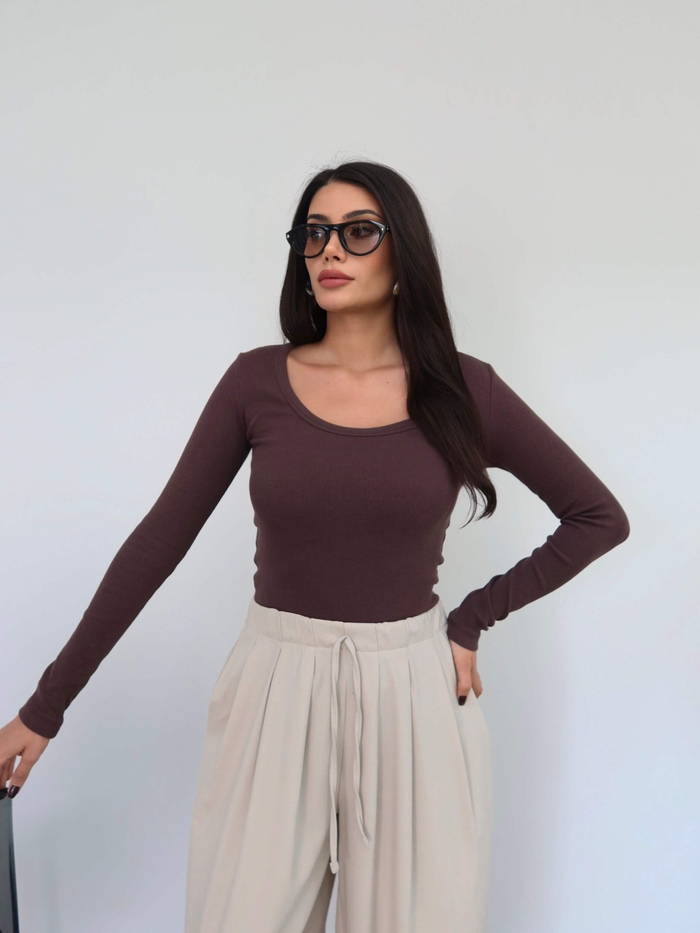 Paça Pileli Bağcıklı Şalvar Pantolon