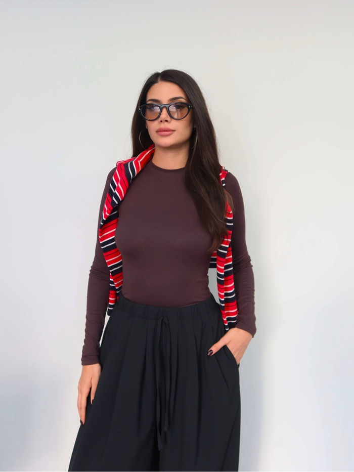 Paça Pileli Bağcıklı Şalvar Pantolon