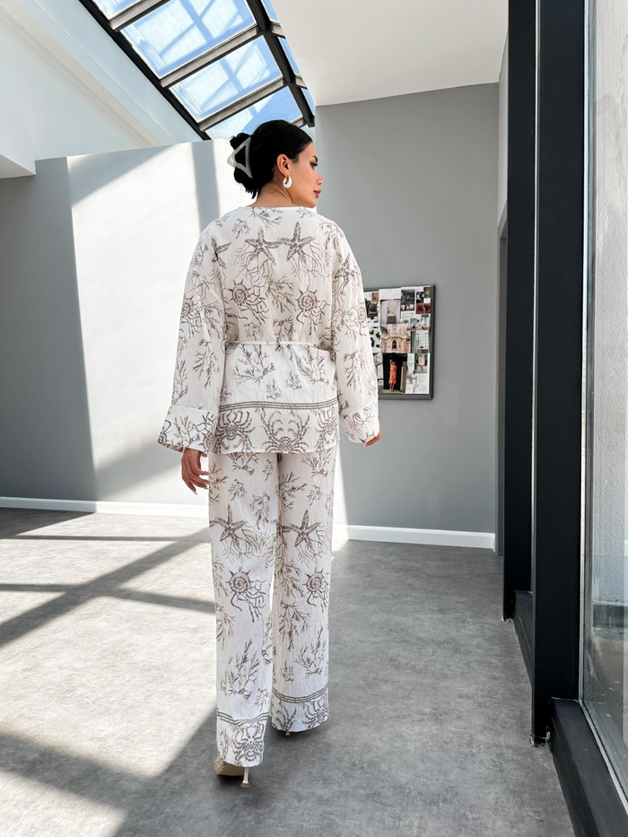 Patterned Kimono Görünümlü Takım