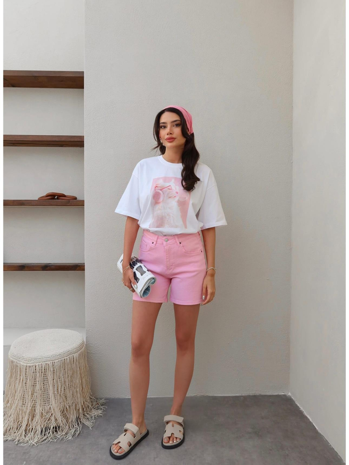 Pembe Bermuda Şort
