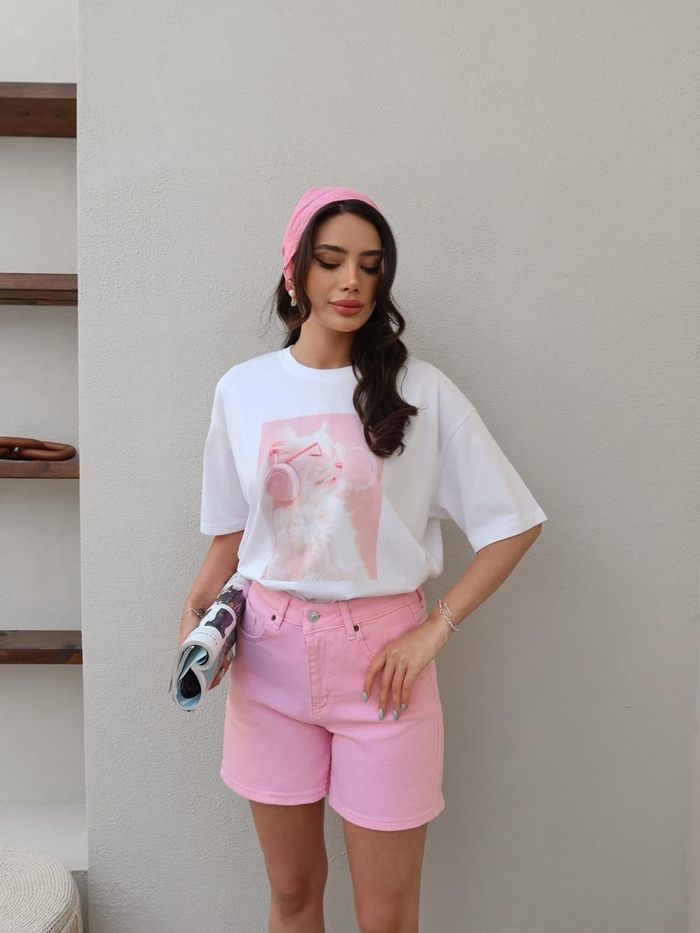 Pembe Bermuda Şort