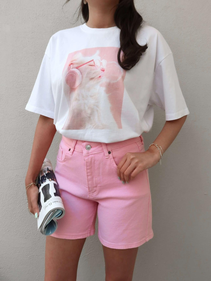 Pembe Bermuda Şort