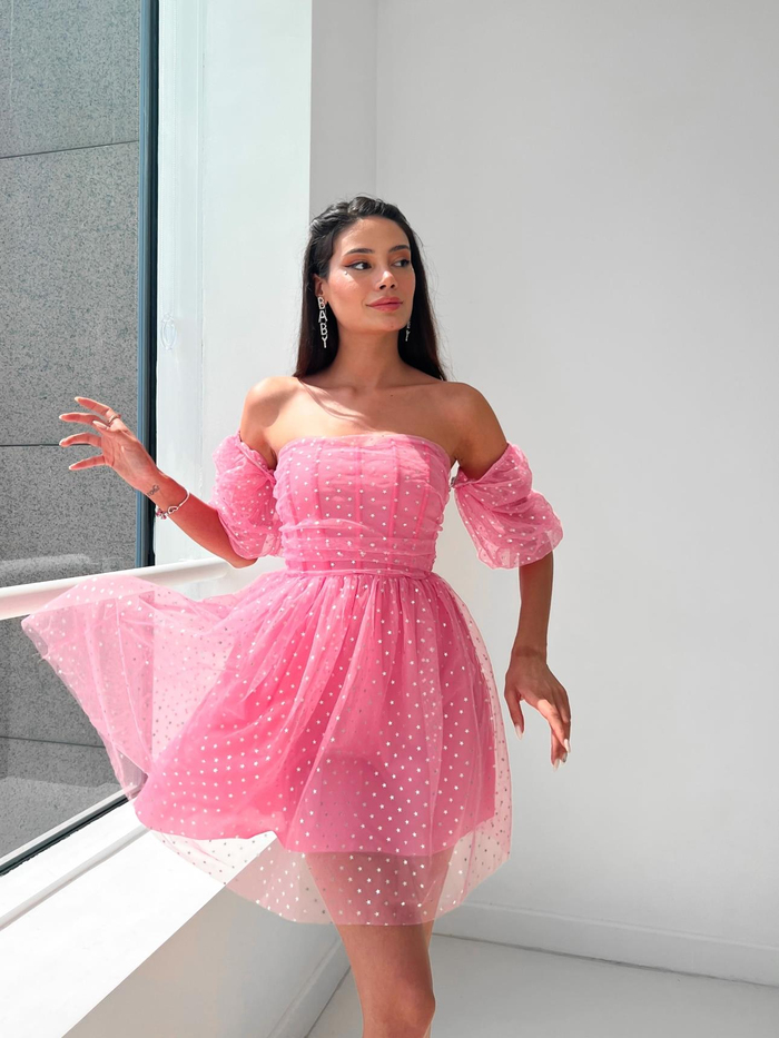 Pembe Korseli Stars Elbise