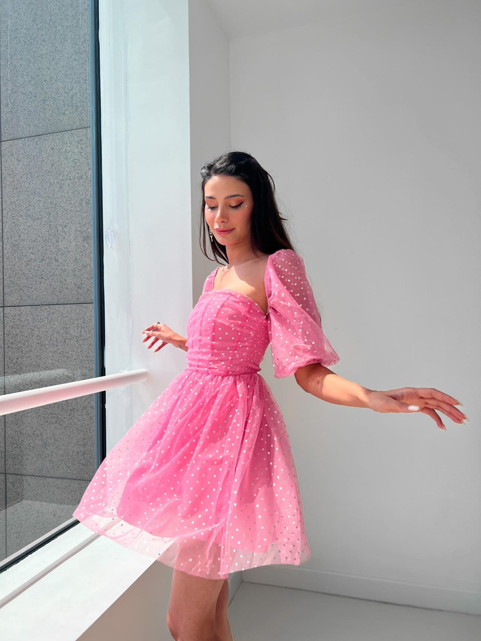 Pembe Korseli Stars Elbise