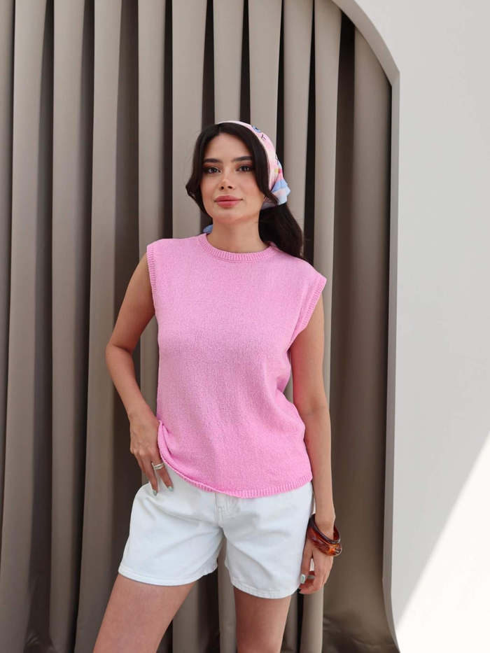 Pembe Merserize Süveter