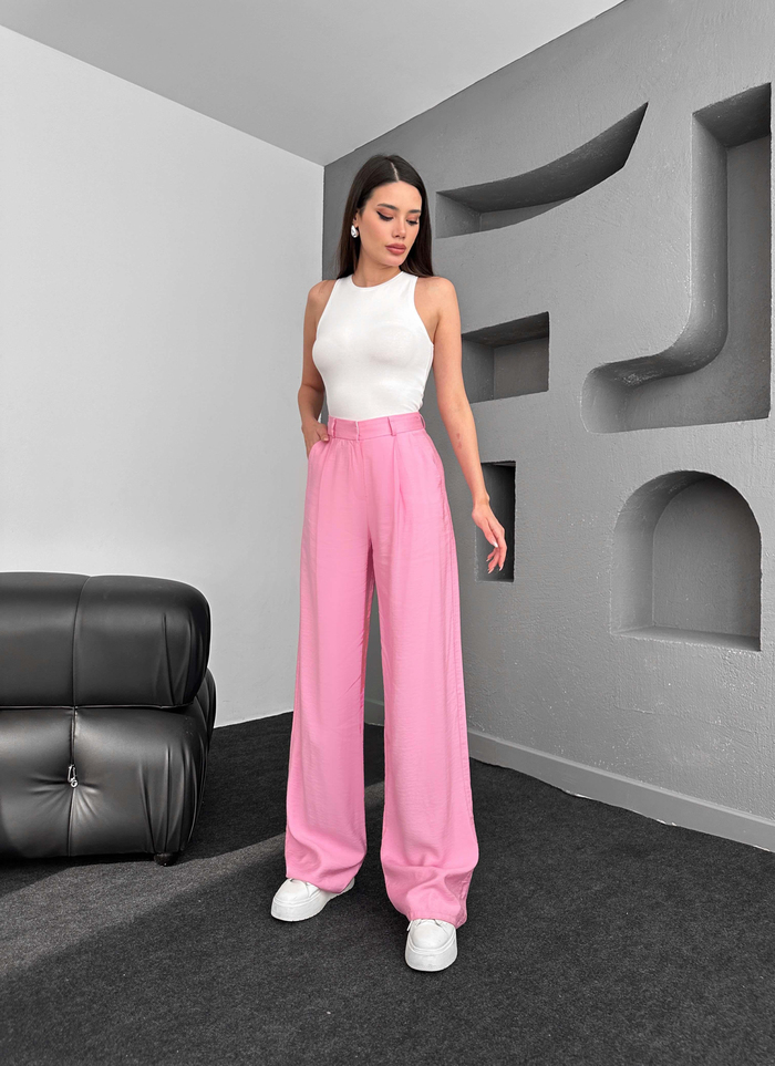 Pembe Palazzo Jakarlı Pantolon