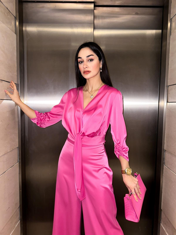 Pembe Saten İkili Takım