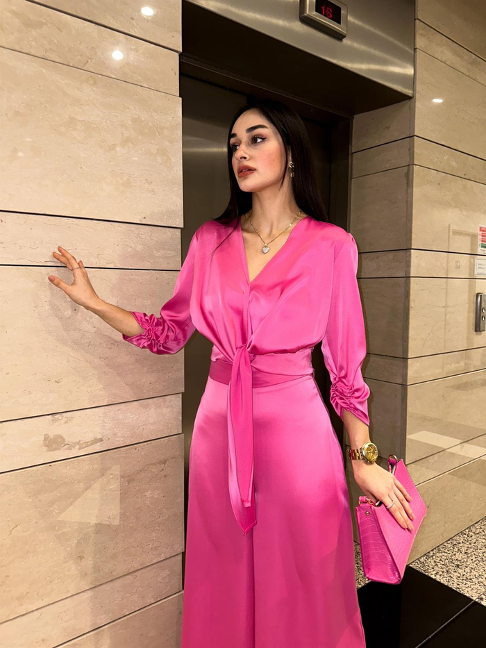 Pembe Saten İkili Takım