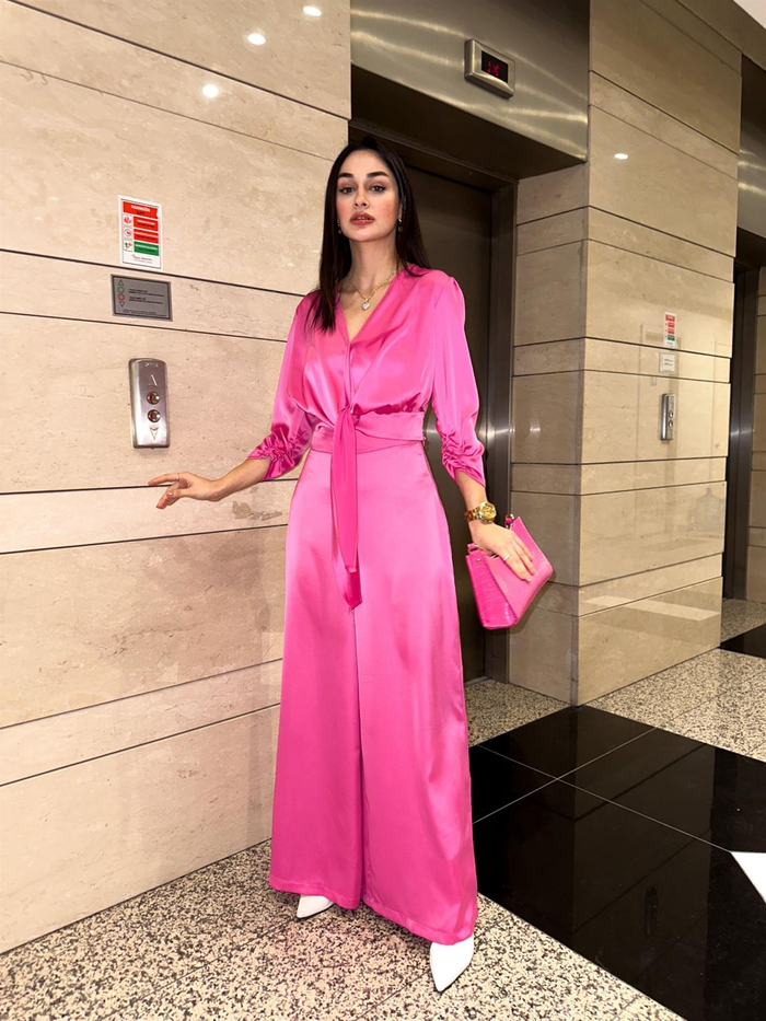 Pembe Saten İkili Takım