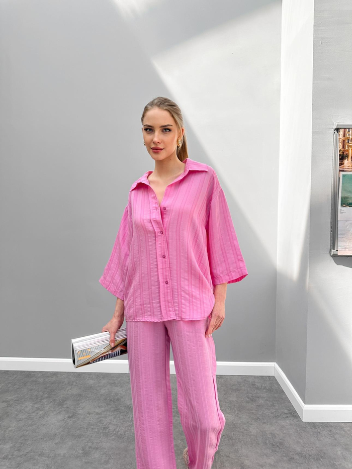 Pembe Truvakar Kol Pantolon Takım