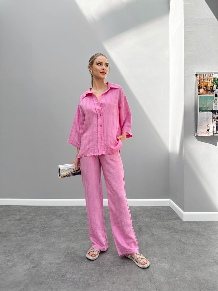 Pembe Truvakar Kol Pantolon Takım