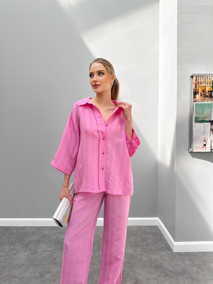 Pembe Truvakar Kol Pantolon Takım