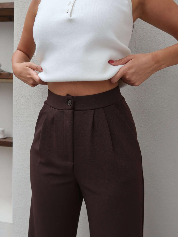 Pile Detay Likralı Pantolon