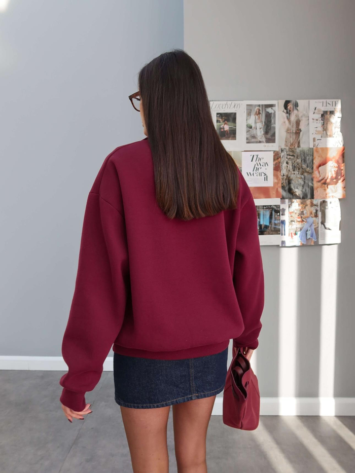 Polo Yaka Şardonlu Teddy Bear Sweat