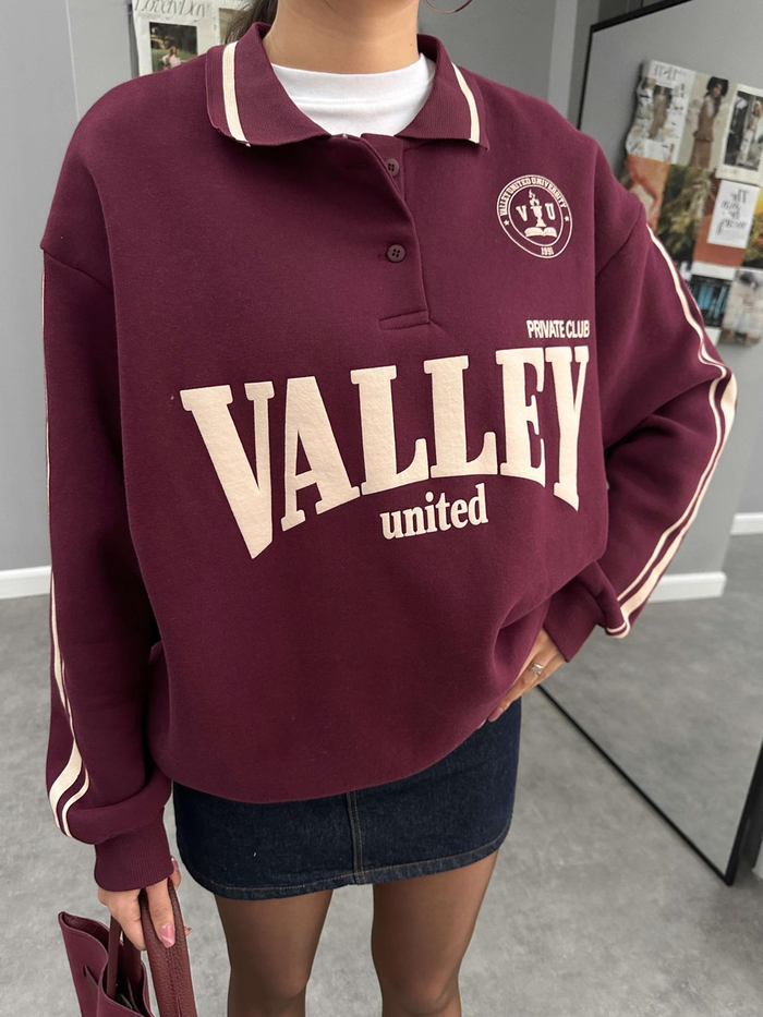 Polo Yaka Şardonlu Valley Sweatshirt