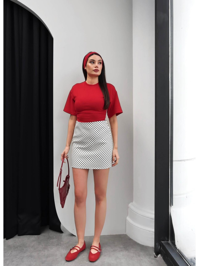 Puantiye Desen Mini Etek