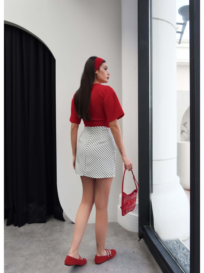 Puantiye Desen Mini Etek