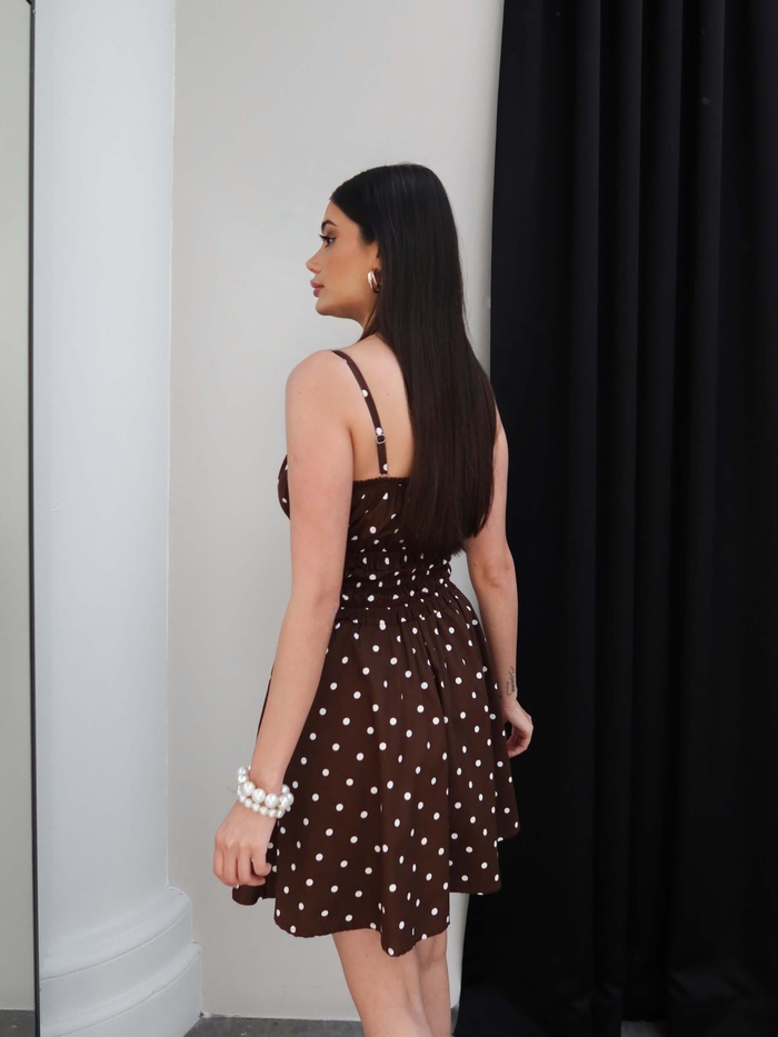 Puantiyeli Gipeli Mini Elbise