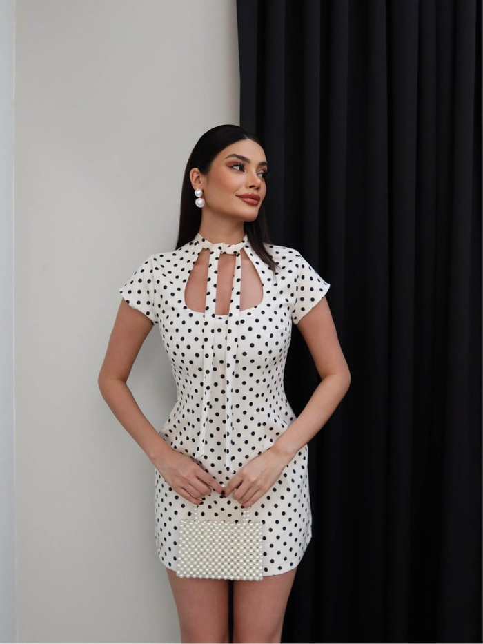 Puantiyeli Mini Şortlu Elbise