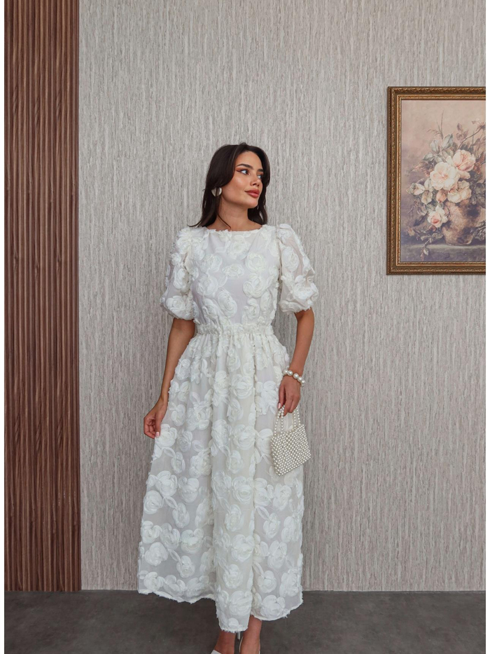 Rose Sırtı Bağlamalı İthal Elbise