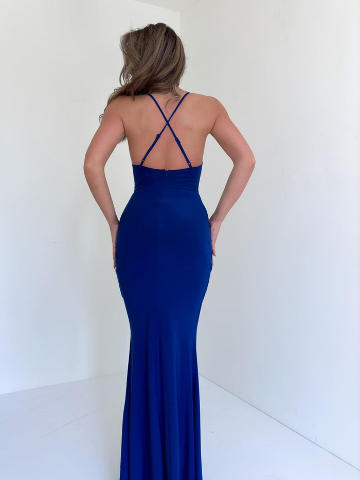 Saks Askılı Elbise