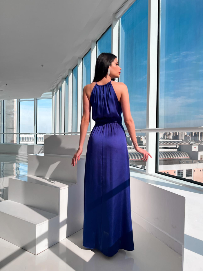 Saks Belden Bağlamalı Elbise