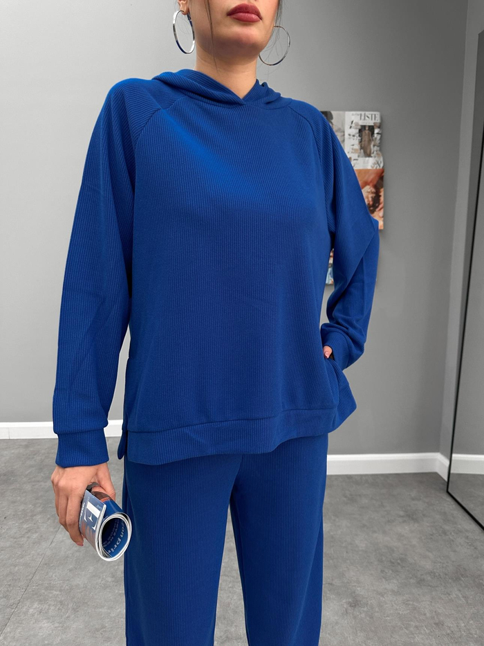 Saks Kapüşonlu Oversize Takım