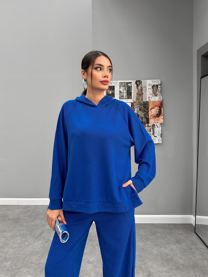 Saks Kapüşonlu Oversize Takım