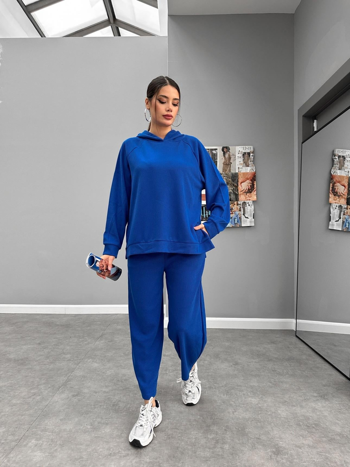 Saks Kapüşonlu Oversize Takım