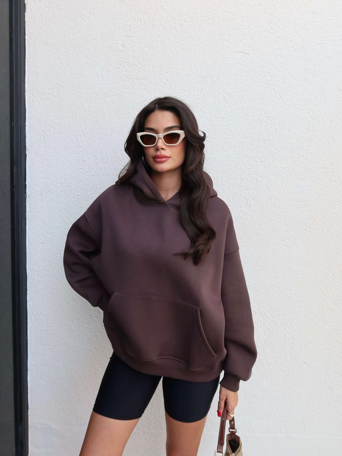 Şardonlu Kanguru Cep Sweatshirt