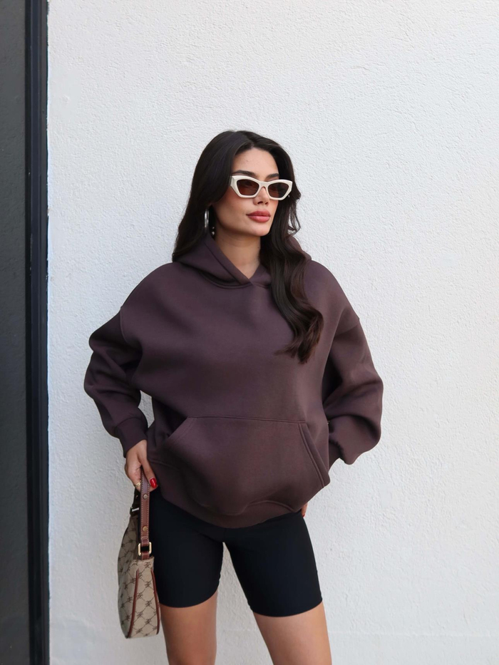 Şardonlu Kanguru Cep Sweatshirt