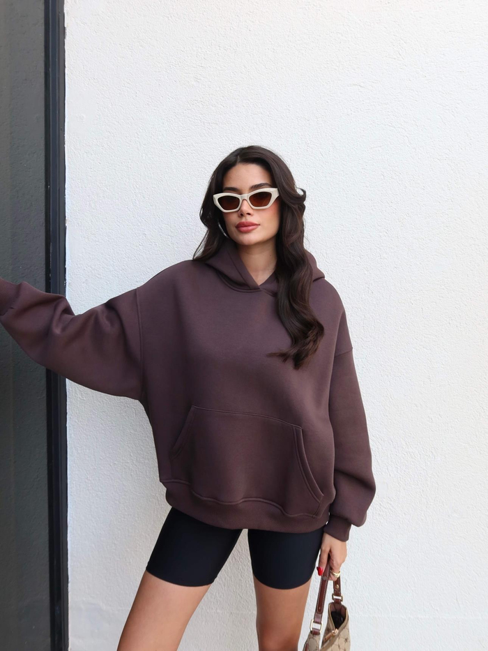 Şardonlu Kanguru Cep Sweatshirt