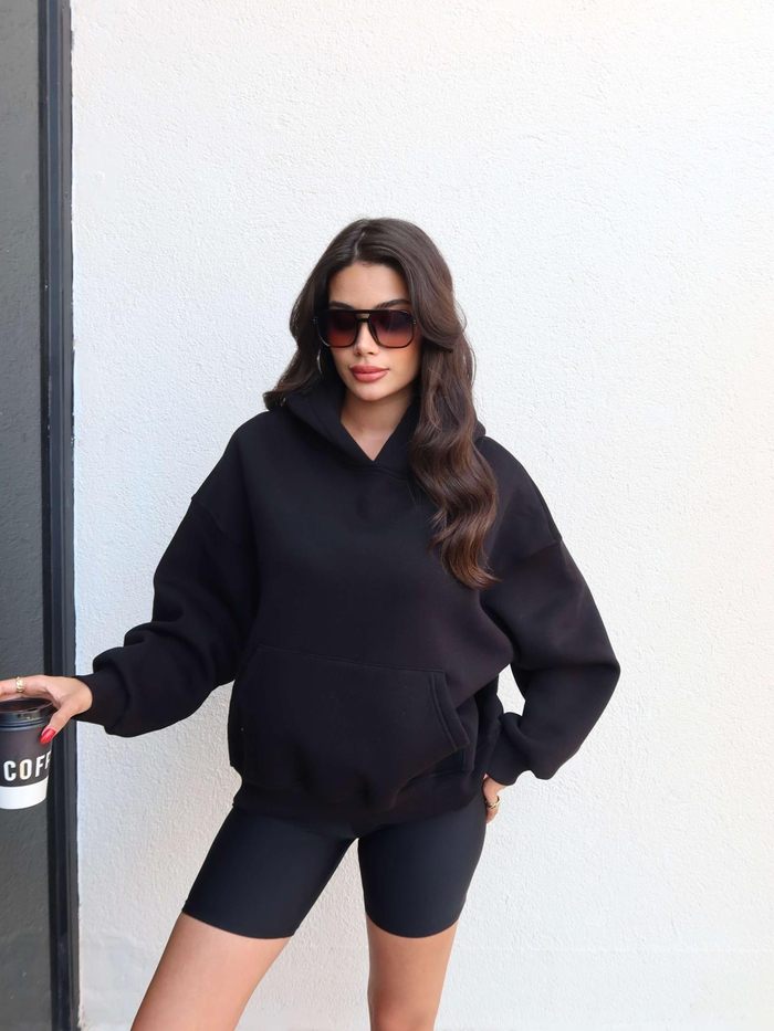 Şardonlu Kanguru Cep Sweatshirt