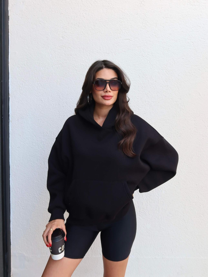 Şardonlu Kanguru Cep Sweatshirt