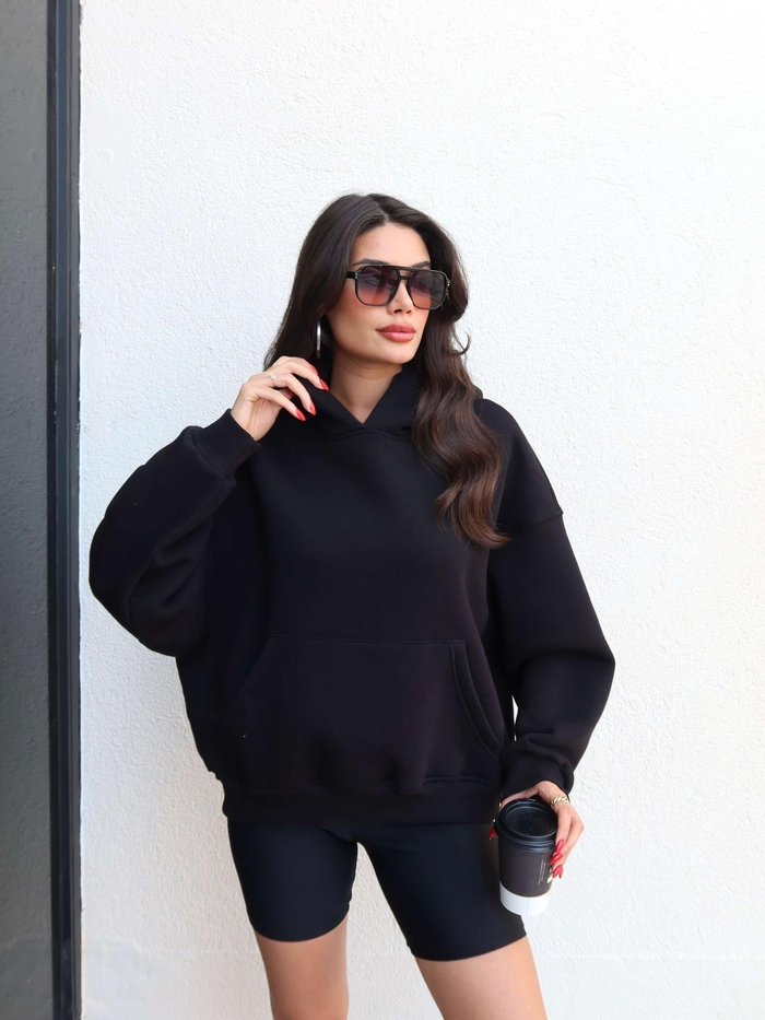 Şardonlu Kanguru Cep Sweatshirt